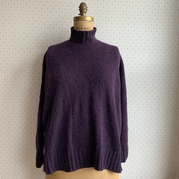 Eskandar Merino Wool Purple Turtleneck Sweater sz Medium TP1 - Picture 1 of 8